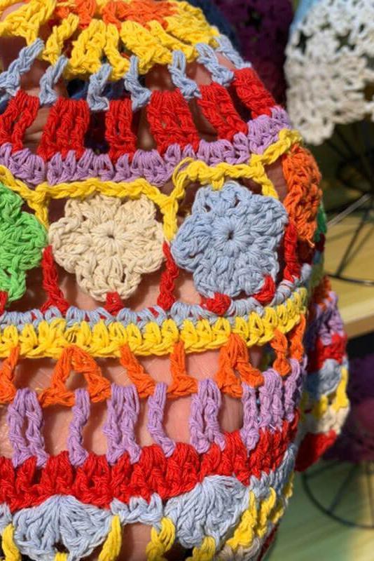 Multicolor Knitted Hollow Out Hat