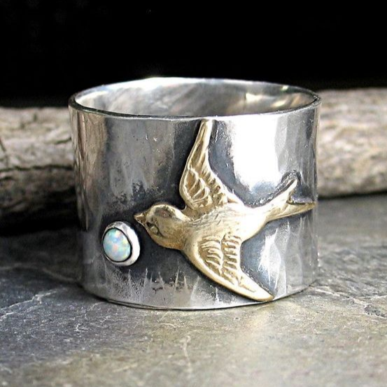 Hummingbird Silver Ring