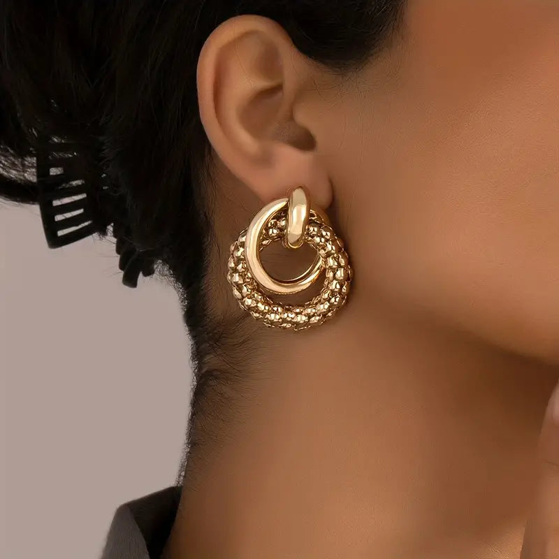 Thick Golden Hoop Earrings