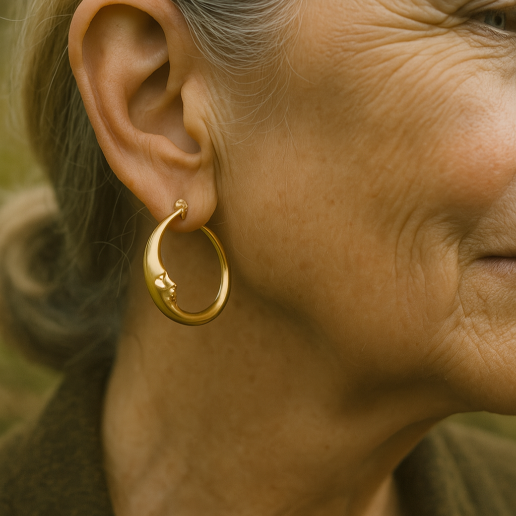 Moon Earrings in Gold