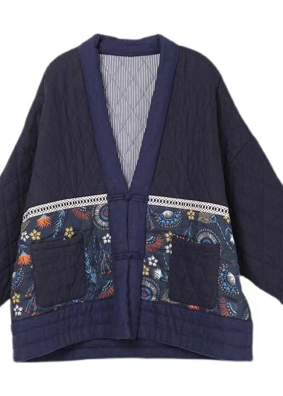Patchwork Color Matching Coat