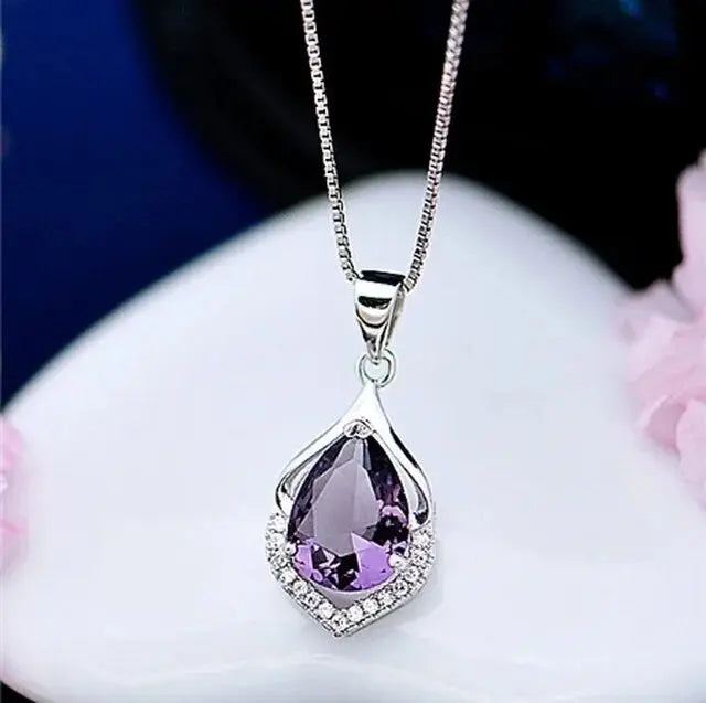 Necklace With Purple Crystal