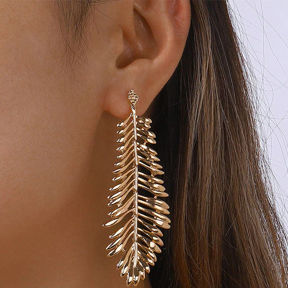 Aretes Hoja Vintage Dorada