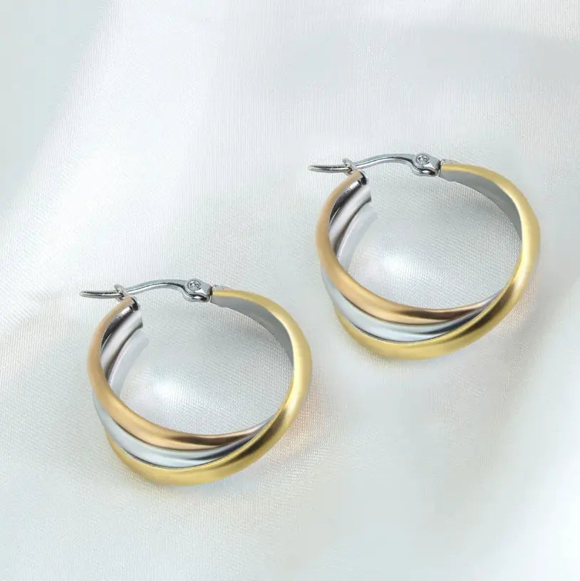 Earrings Made of Silver and Gold