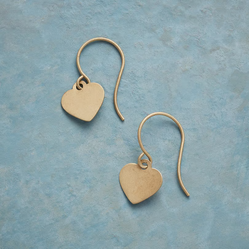 Aretes Dorados Corazón Vintage