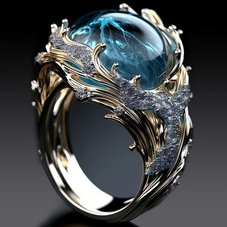 Ocean Blue Crystal Ring