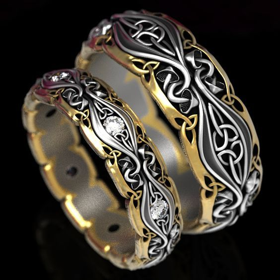 Anillos Couple Dorados Vintage