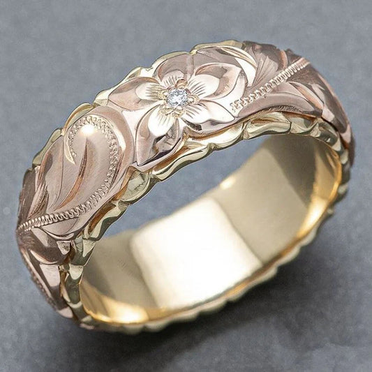 Anillo de oro Vintage Rose Flower