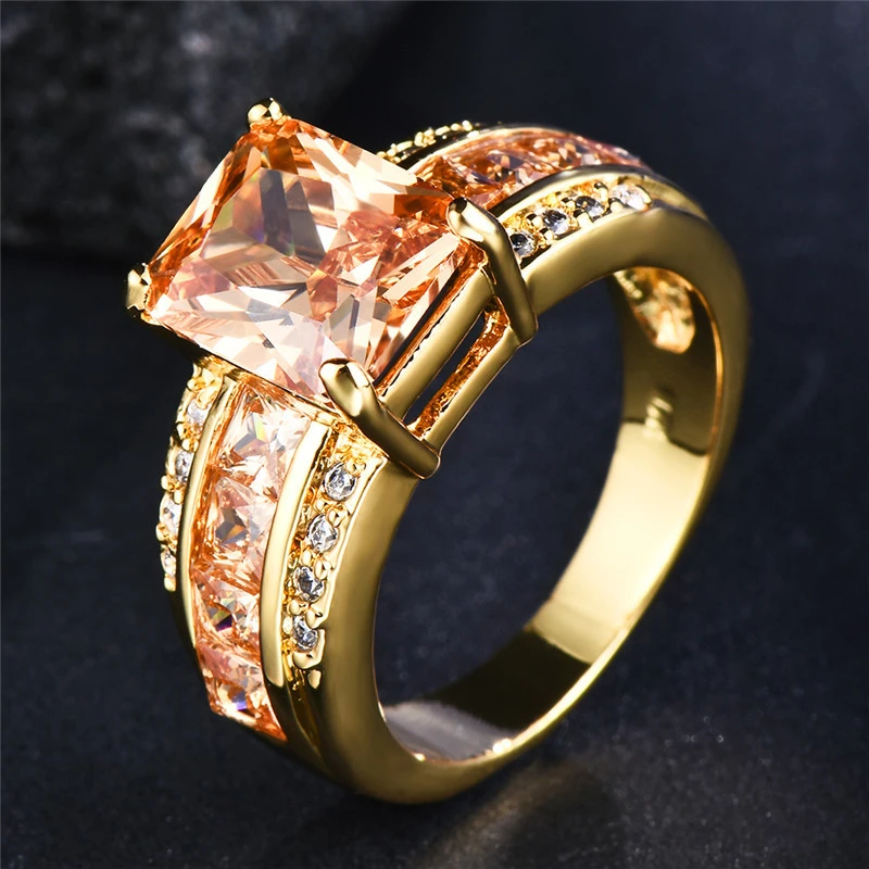 Ring With Orange Crystal