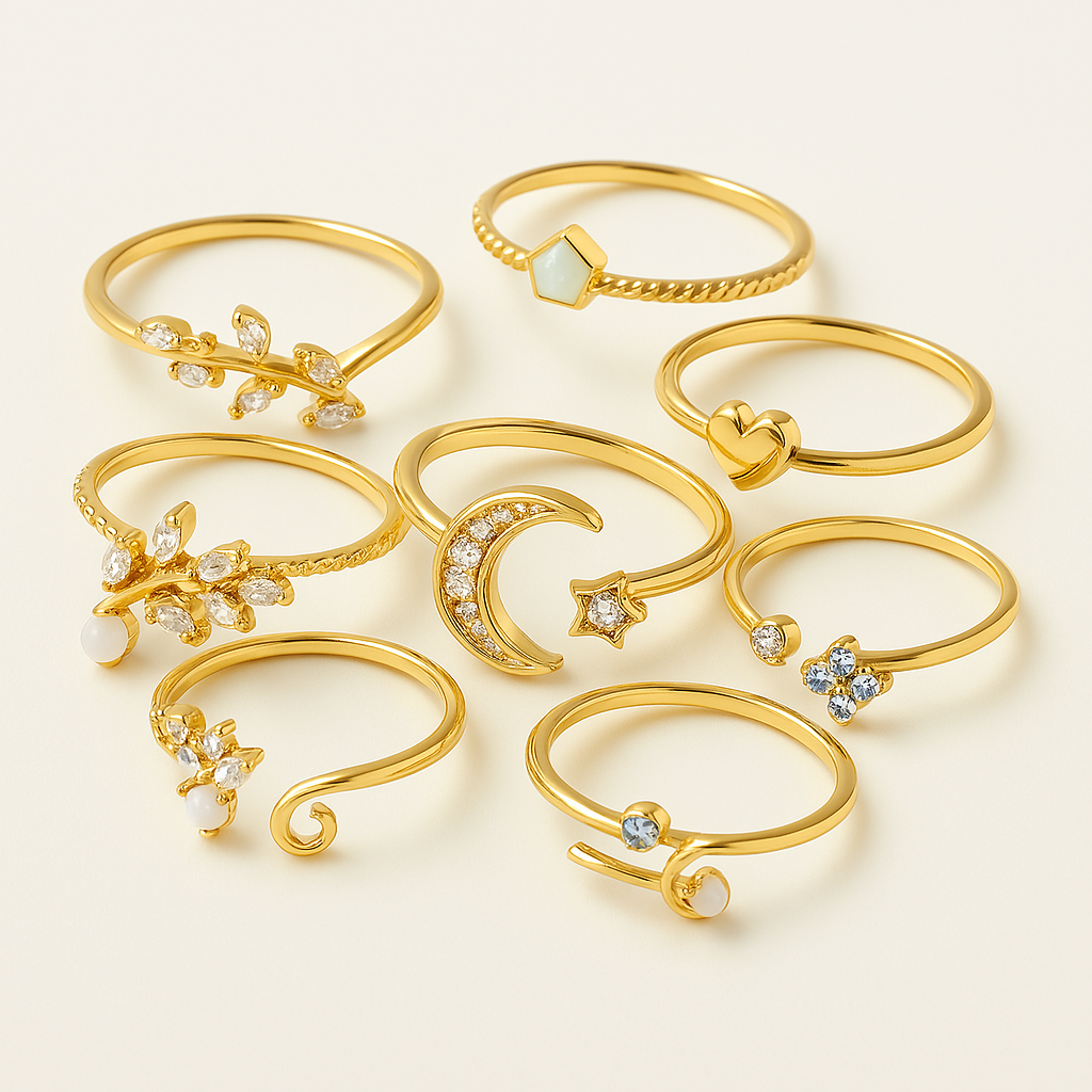 10 Pack of Silver and Gold Plated Rings