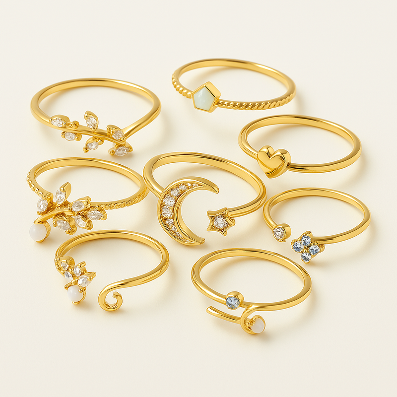 10 Pack of Silver and Gold Plated Rings