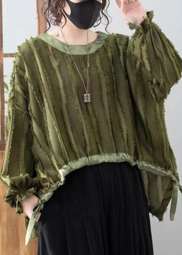 Green Low High Design Cotton T Shirts Fall