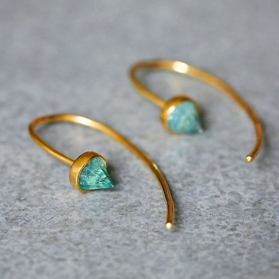 Blue Diamond Golden Earrings