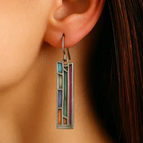 Mosaik Silver Earrings