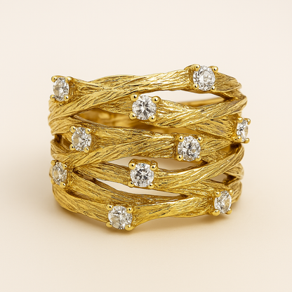 Golden Zirconia Ring