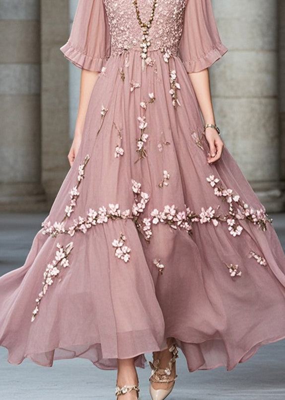 Purple Chiffon Long Dress Exra Large Hem Summer