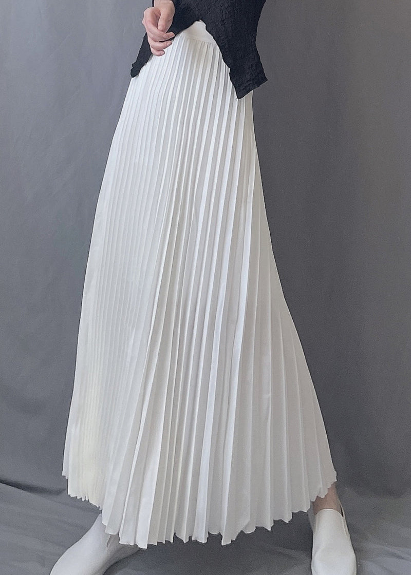 Art Chocolate Wrinkled Elastic Waist a Line Skirts Spring
