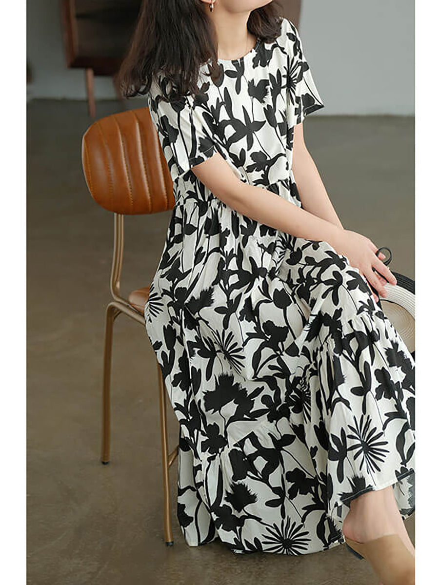 100% Cotton O-neck Dress