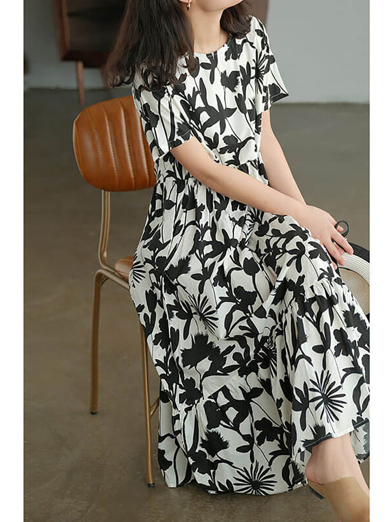 100% Cotton O-neck Dress