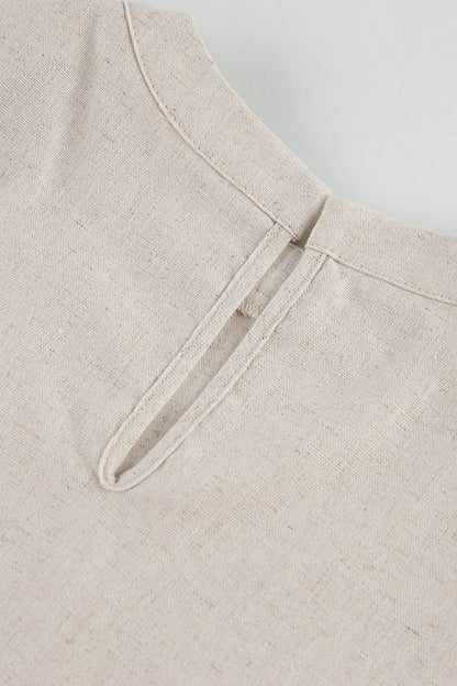 Side Strappy Cotton Linen Vest Trousers Set