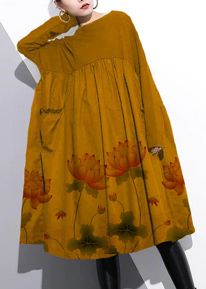 Purple Shift Dress Cotton Clothing Dress