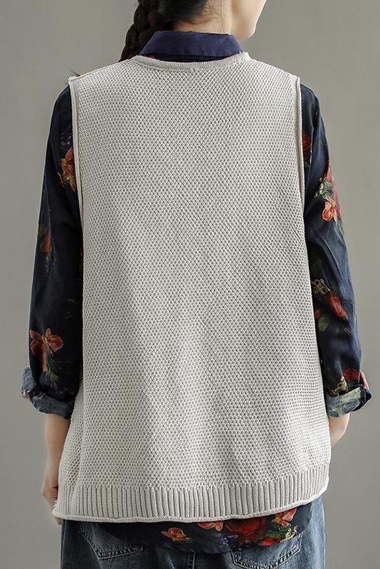 Pocket Knitted Hollow Sweater Vest