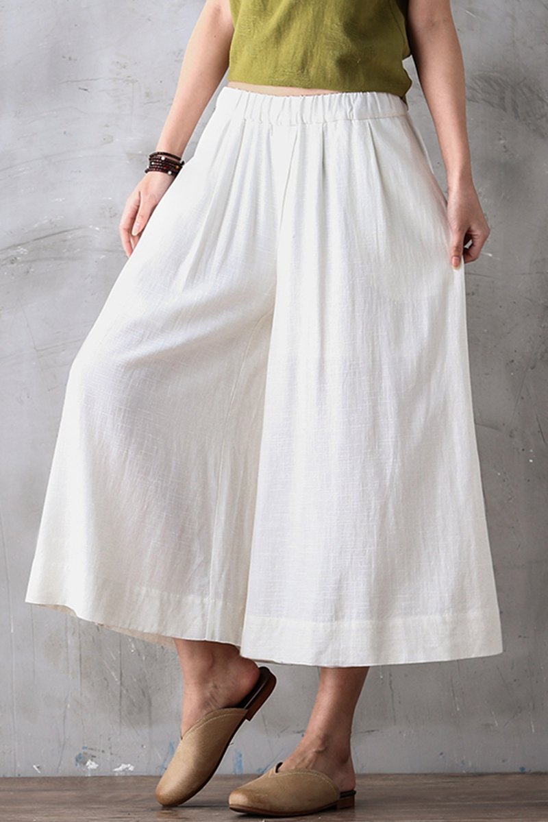 Summer Wide Leg Dress Pants Cropped Trousers