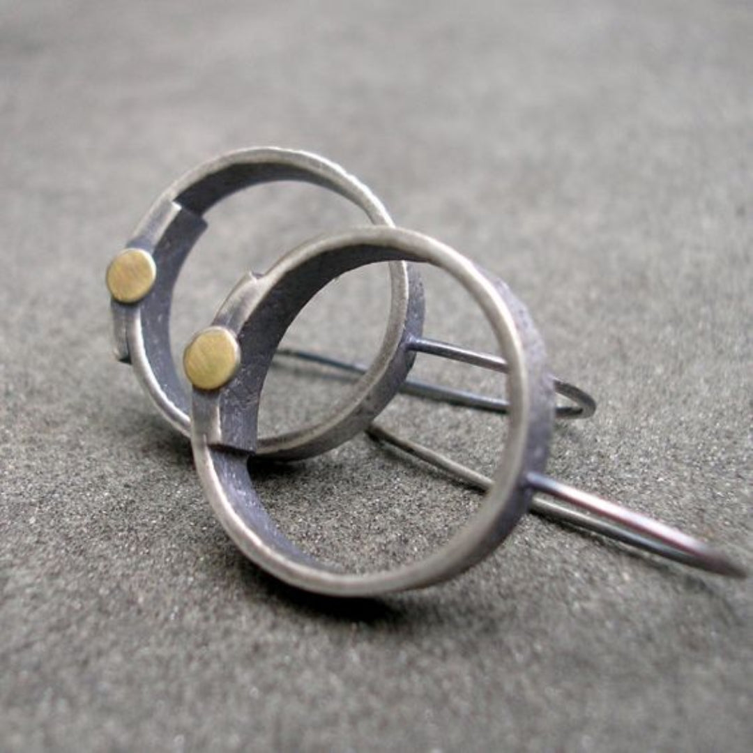 Silver Plated Circle Earrings