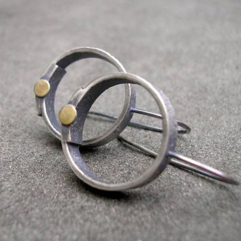 Silver Plated Circle Earrings