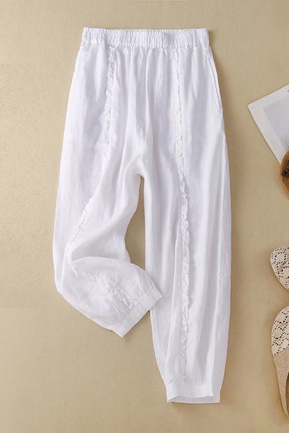 Summer Cotton Pants Stitching Harem Pants