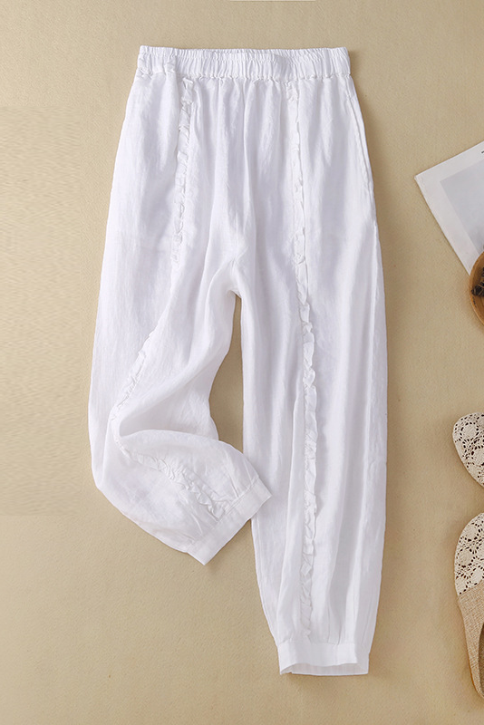 Summer Cotton Pants Stitching Harem Pants