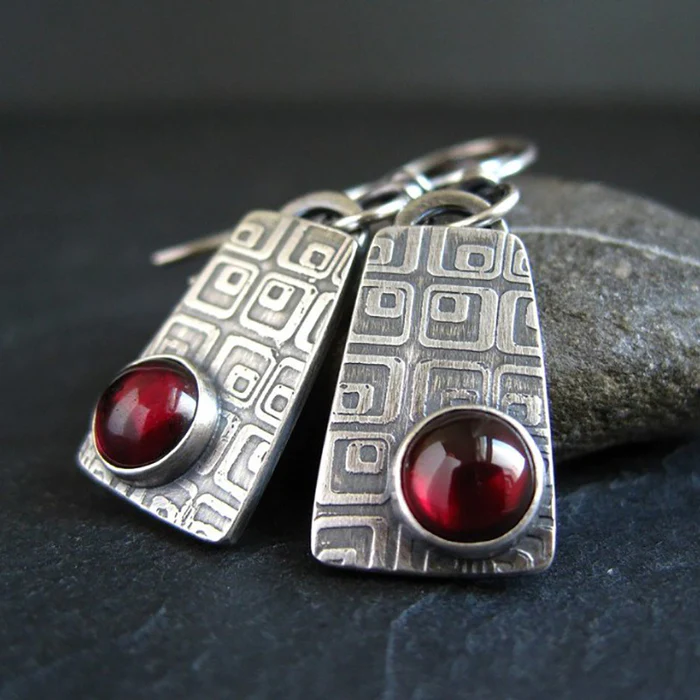 Red Stone Earrings