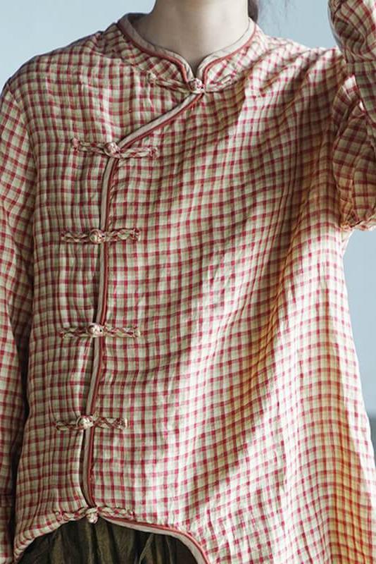 Limited Stock- Retro Plaid 100% Linen Shirt