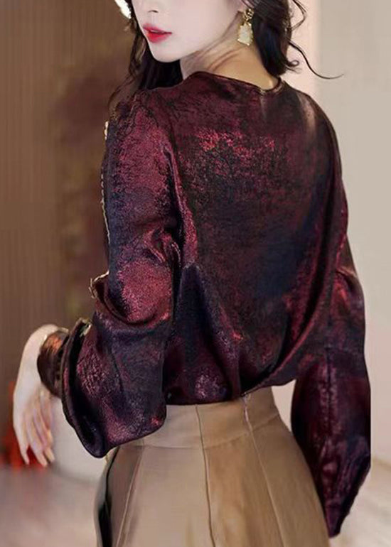Boutique Mulberry O-neck Silk Shirt Tops Spring