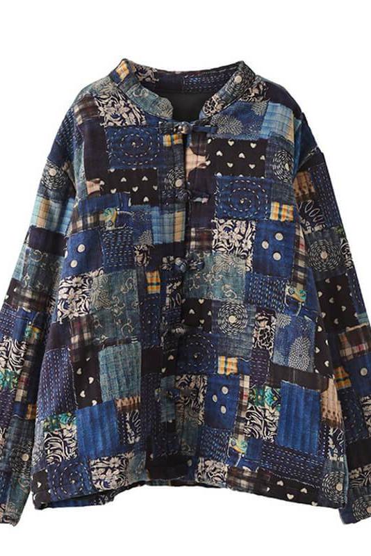 Limited Stock- Retro Thick Warm Print Cotton Coat