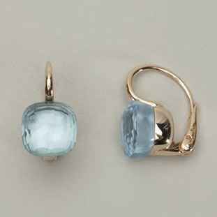 Blue Crystal Gold Earrings