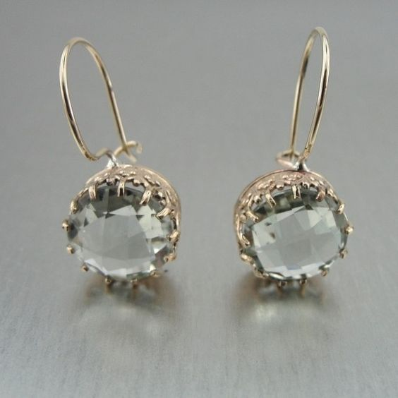 Green Glass Earrings