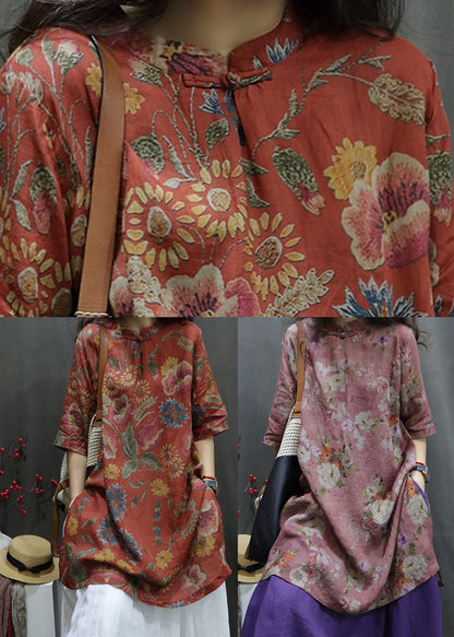 Purple Side Open Button Maxi Linen Shirt Summer