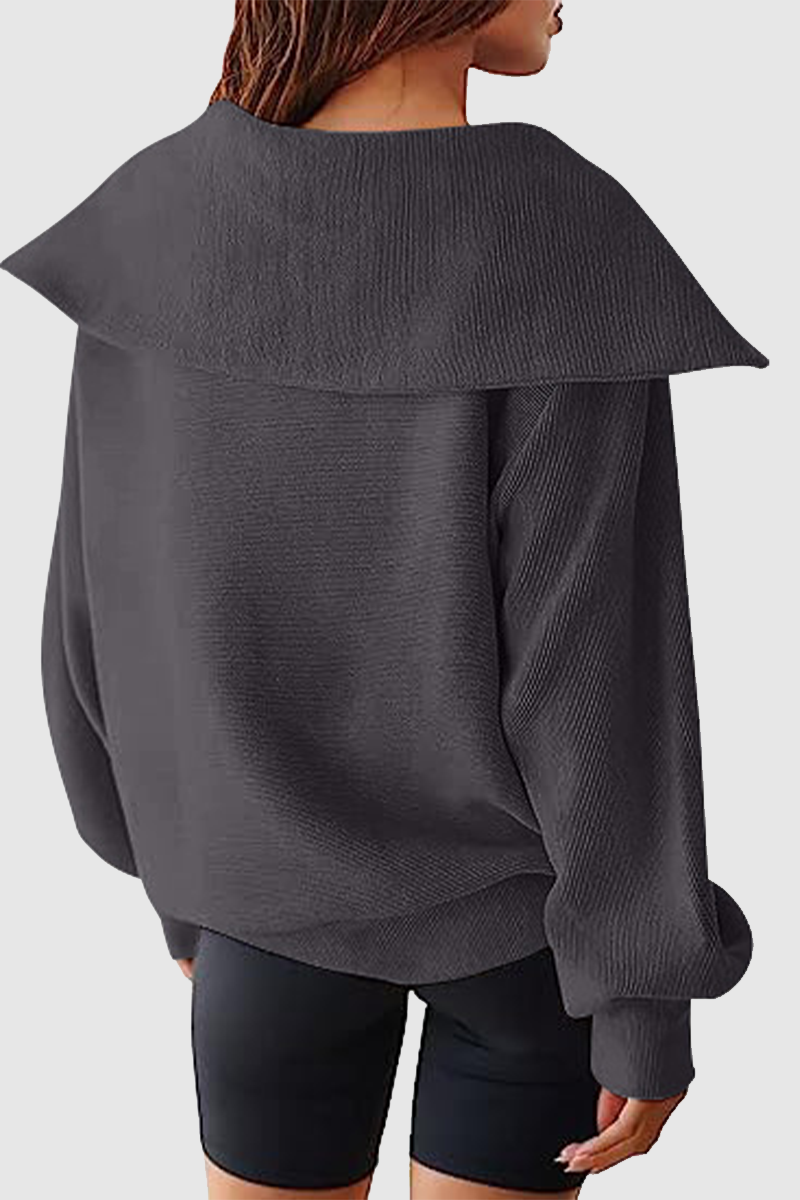 Street Color Zipper Turndown Collar Hoodies(6 Colors)