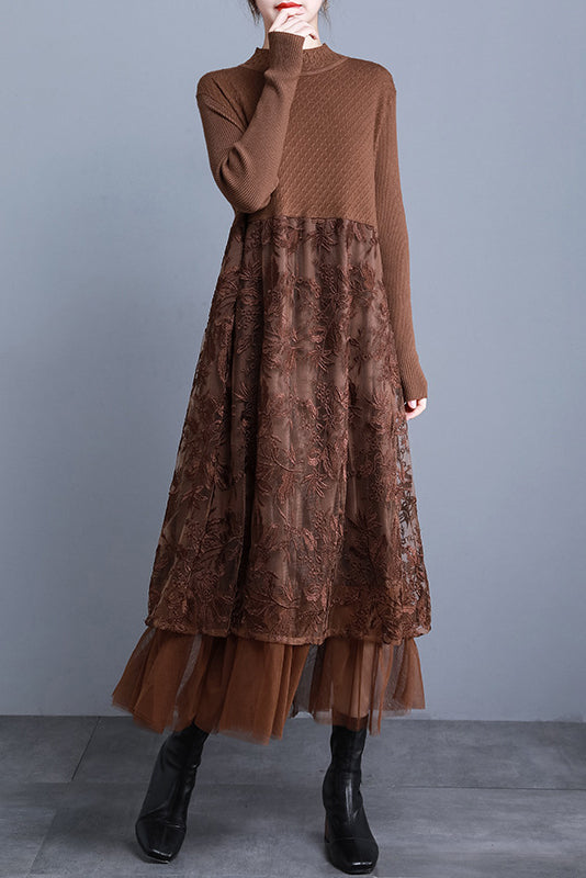 - Knitted Embroidered Dress