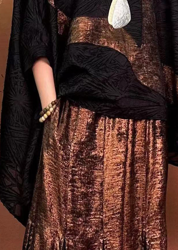 Black Oversized Original Design Silk Top Summer
