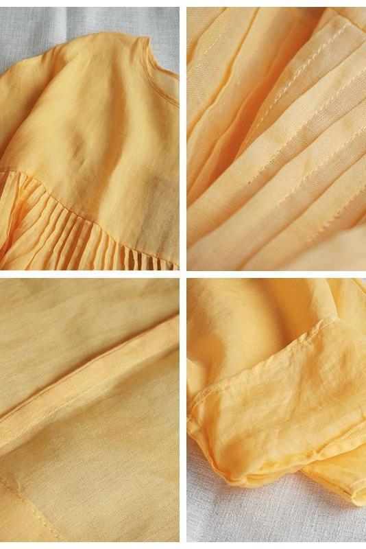 Summer Thin Linen Loose Dresses Outfits