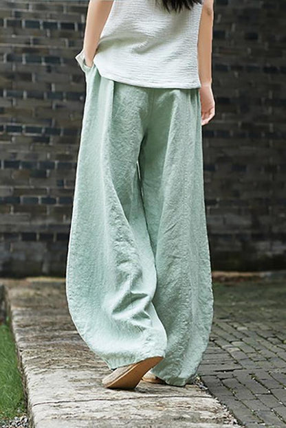Limited Stock- Cotton Linen Wide Leg Lantern Pants