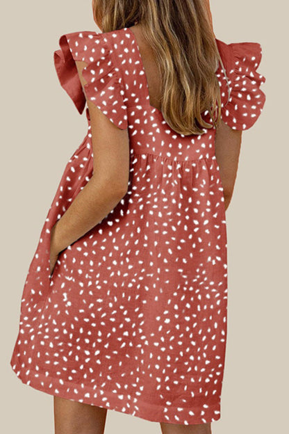 Print Patchwork Square Collar Princess Dresses