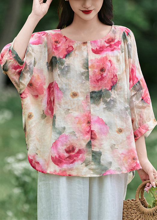 Loose Apricot Ruffled Wear on Both Sides Linen Shirt Fall