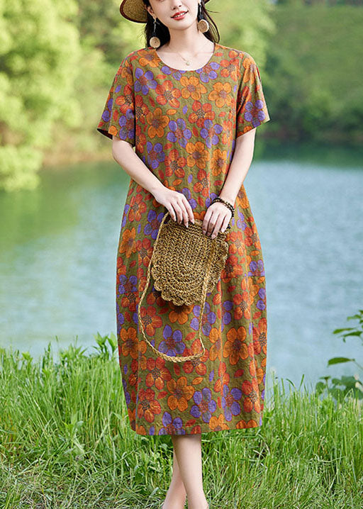 Polychrome Oversized Linen Mid Dress Summer