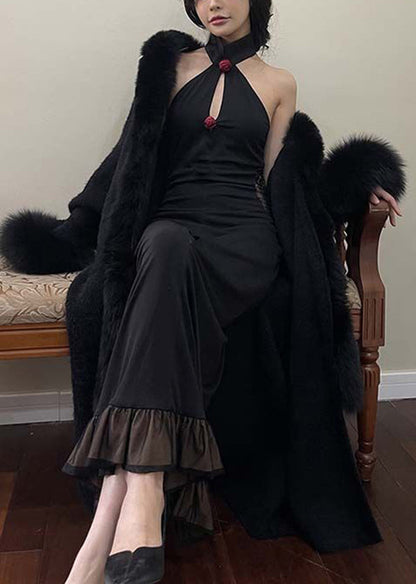 French White Fur Collar Faux Mink Velvet Cardigan Winter