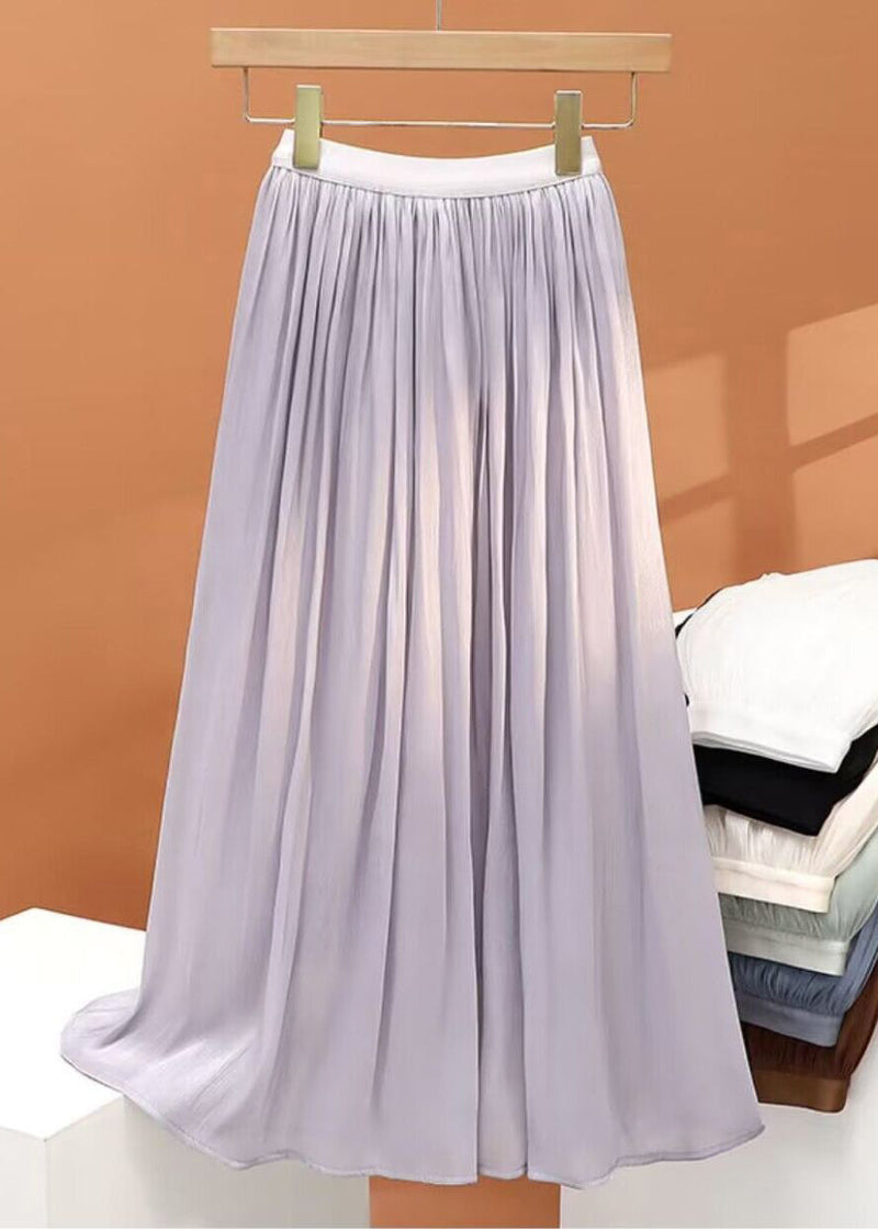 Simple White Wrinkled Chiffon Skirt Summer