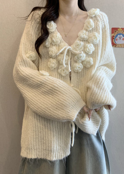 Original Design Apricot Cotton Knit Cardigan