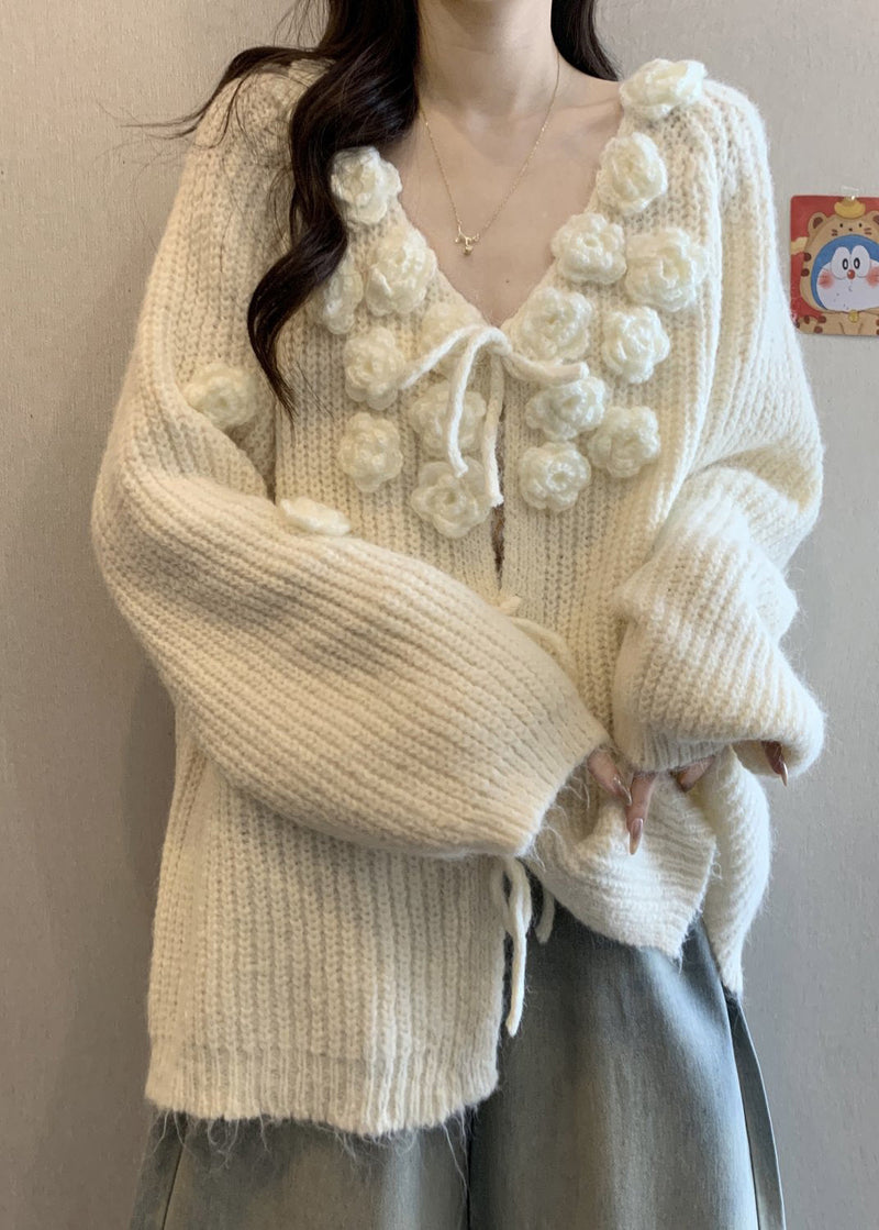 Original Design Apricot Cotton Knit Cardigan
